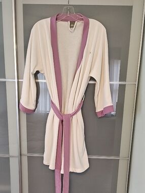 Lacoste Cream Robe with Mauve Trim